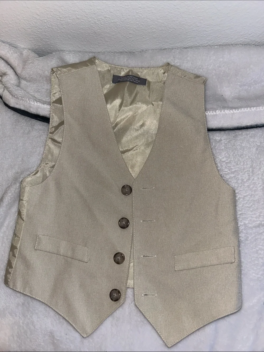 Van Heusen Beige Men's Dress Vest - Tailored Waistcoat